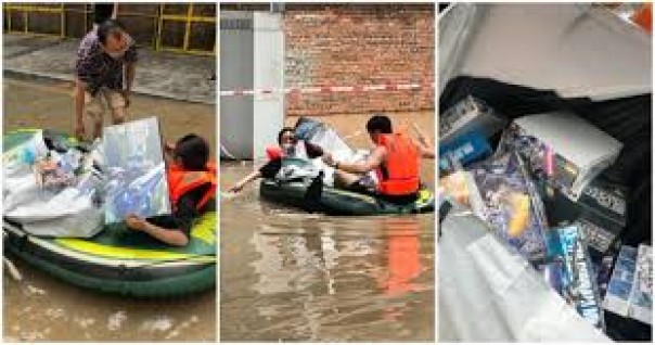 Demi Cinta, Seorang Istri Rela Menyelamatkan Mainan Suaminya Saat Banjir Bandang Menghantam di Malaysia