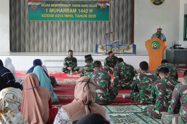 Kodim 0314 Inhil Gelar Peringatan Tahun Baru Islam Bersama Anggota (foto/Rgo)