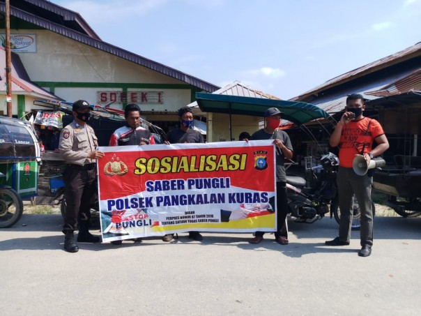 Polsek Pangkalan Kuras Polres Pelalawan Lakukan Sosialisasi Saber