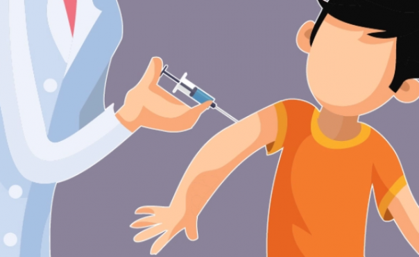 Ilustrasi pemberian vaksin pada anak. Int 