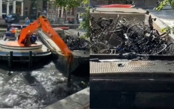 Beda Kelas, Sampah di Sungai Amsterdam Belanda Isinya Sepeda, Netizen: Kalau di Indonesia Jadi Hadiah (foto/int)