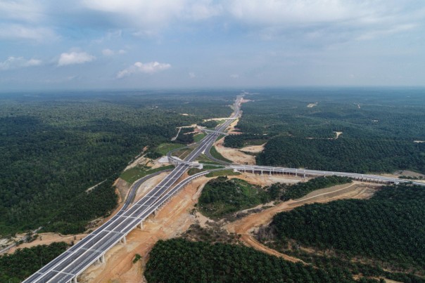 Penampakan tol Pekanbaru-Dumai yang dikerjakan oleh Hutama Karya. (Foto: Istimewa)