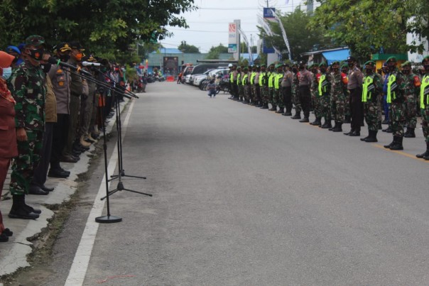 Satgas Covid-19 Kabupaten Inhil, Apel Patroli Penegakkan Disiplin Sekala Besar (foto/rgo)