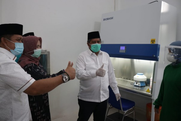 Resmikan Labor PCR, Radiologi, Bupati Alfedri Sebut, Tes Swab Bisa dilakukan di Rumah Sakit Tipe D Tualang (foto/lin)