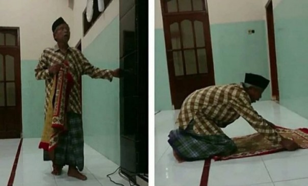 Masya Allah, Kakek Tunanetra Ini Tetap Datang Shalat ke Masjid Meski Meraba-raba, Netizen Langsung Menangis (foto/int)