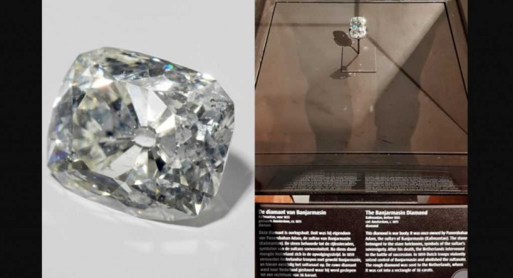 Berlian 70 karat milik Sultan Banjarmasin yang masih tersimpan di salah satu museum di Belanda. Foto: int