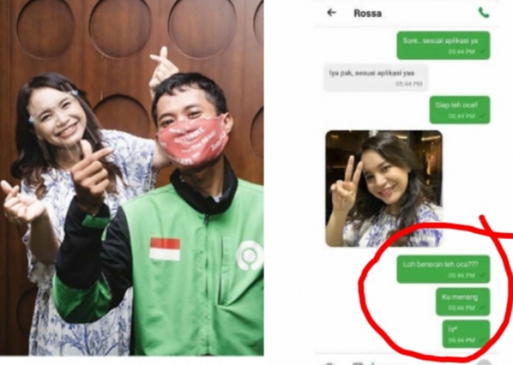 Viral Driver Ojol Dapat Orderan Penyanyi Rossa, Netizen: Ku Menangis (foto/int)