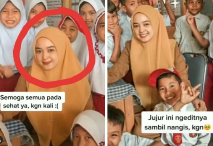 Ibu Guru Cantik di Rohil Ini Kangen Belum Jumpa Murid Sejak Pandemi, Netizen Mau Sekolah Lagi (foto/int)