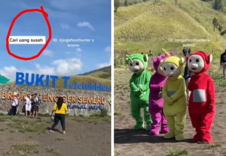 Miris, Panas-panasan Pakai Kostum Teletubies, Tetapi Tidak Ada yang Mau Berfoto, Netizen: Enggak Kuat Lihatnya (foto/int)