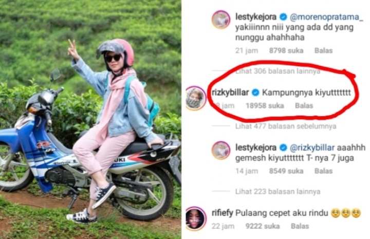 Komentari Lesty Kejora Pulang Kampung Naik Sepeda Motor, Netizen Minta Rizky Billar Susul Sambil Bawa Mahar (foto/int)