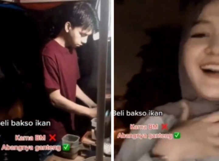 Viral Cewek Cantik Sengaja Beli Bakso Karena Penjualnya Ganteng