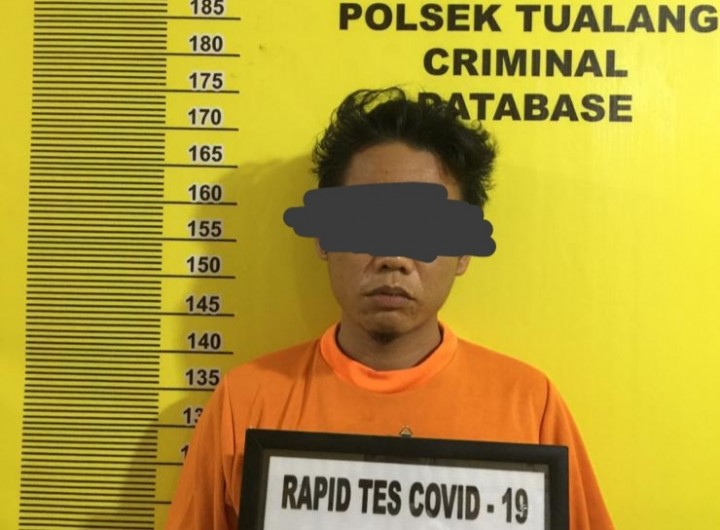 Konsumsi Narkoba Jenis Sabu, Seorang Pria Di Perawang Ditangkap Polsek Tualang (foto/lin)