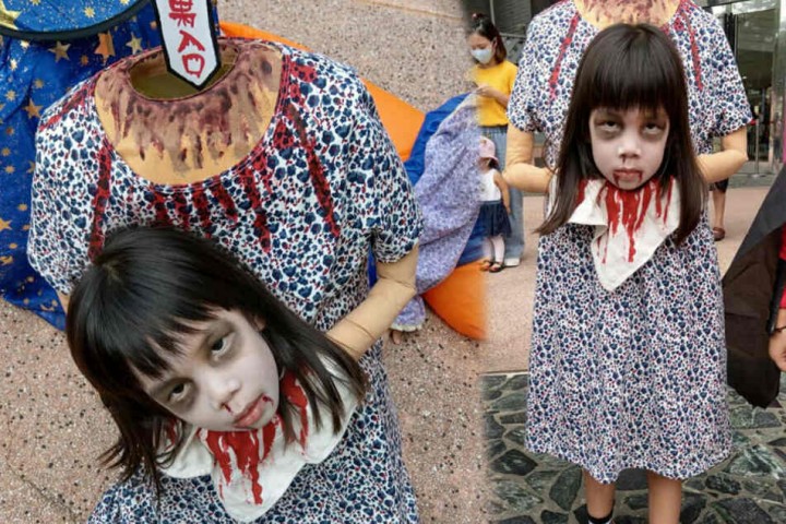 Gadis Kecil Ini Berhasil Mengejutkan Banyak Orang Dengan Kostum Halloween Paling Mengerikan di Taiwan