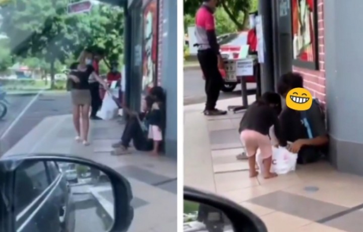 Viral Seorang Wanita Memberi Makanan Restoran ke Anak Tuna Wisma, Netizen Sebut Begini (foto/int)