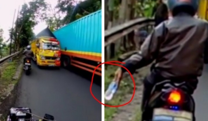 Viral Pengendara Motor Lempar Botol ke Supir yang Ugal-ugalan Melaju Kencang, Netizen: Mantap, Kasih Botol Lagi (foto/int)