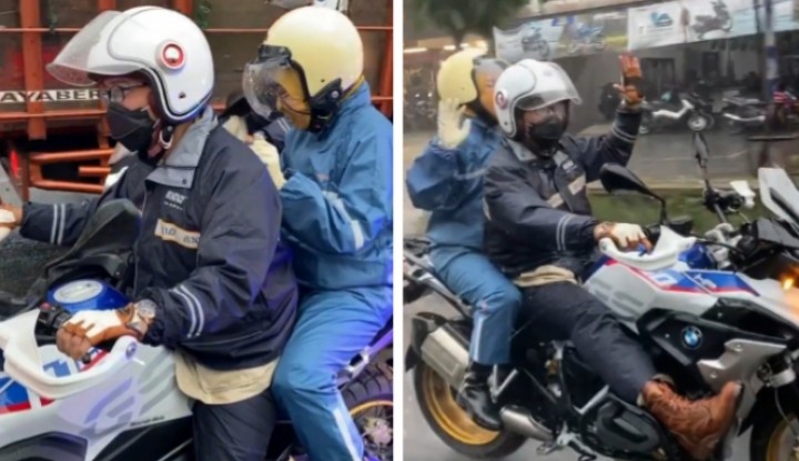 Ridwan Kamil Boncengan Hujan-hujanan Pakai Sepeda Motor, Netizen Jadi Baper (foto/int)