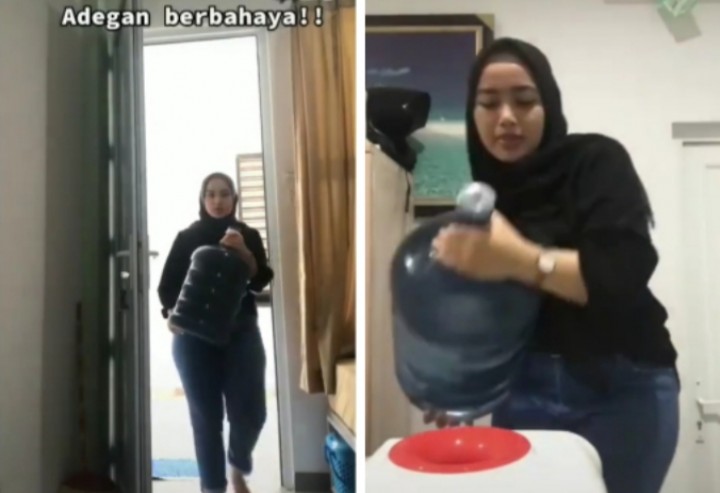 Viral Cewek Cantik Ini Sanggup Angkat Galon Air Sendiri Netizen Malah