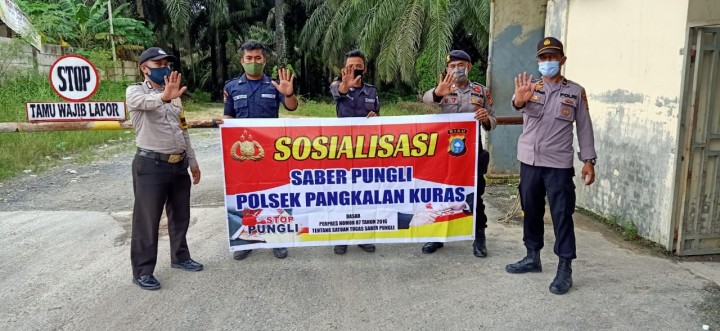 Polsek Pangkalan Kuras Lakukan Sosialisasi Saber Pungli Kepada Security PT CAS