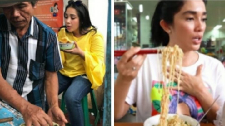 Tenar dan Kaya Raya, Artis Cantik Ini Tak Gengsi Makan Mie Ayam Pinggir Jalan, Netizen Sebut Begini (foto/int)