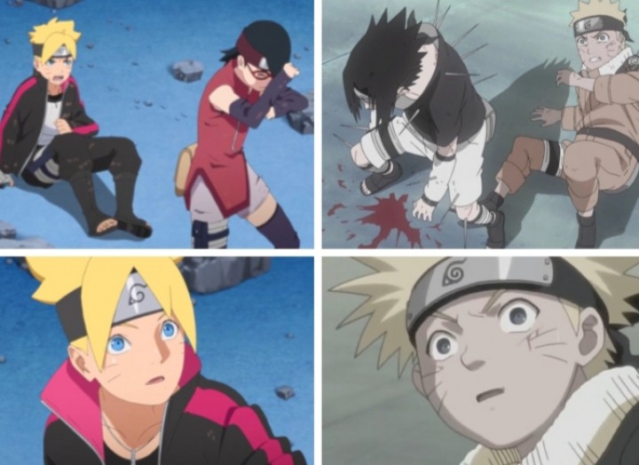 Dejavu, Episode 175 Boruto Dilindungi Sarada Uchiha, Persis Sasuke Selamatkan Naruto Saat Lawan Zabuza (foto/int)