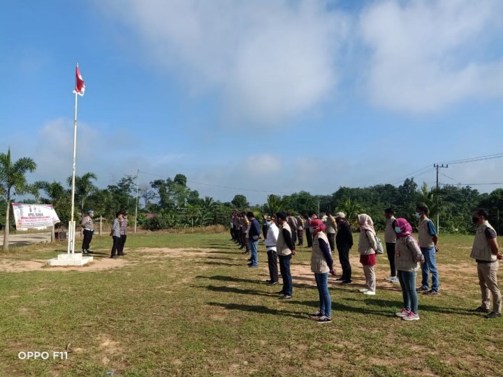 Antisipasi Money Politik Jelang Pilkada, Polsek Pangkalan Lesung Bersama Panwaslu Gelar Apel Bersama