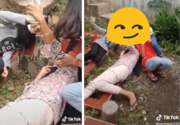 Viral ABG Rekam Video Sampai Tiduran di Nisan Kuburan, Netizen Langsung Bilang Begini (foto/int) 