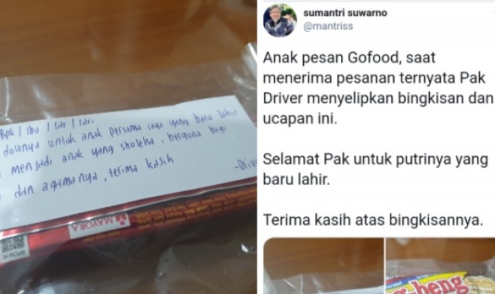 Viral Driver Titip Bingkisan dan Minta Doa Untuk Putrinya yang Baru Lahir, Netizen Sebut Begini (foto/int) 