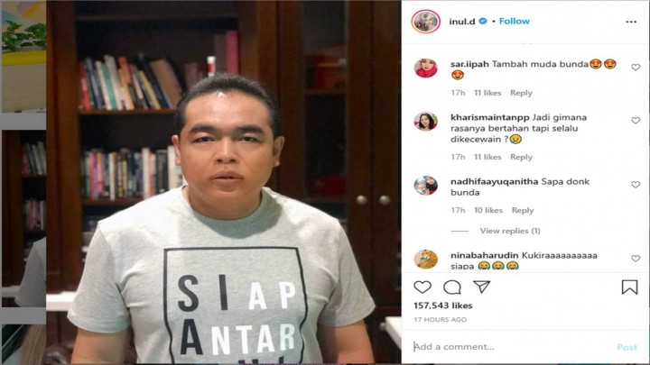 Suami Inul Daratista, Adam Suseno saat cukur kumis. (Foto: Instagram Inul Daratista)