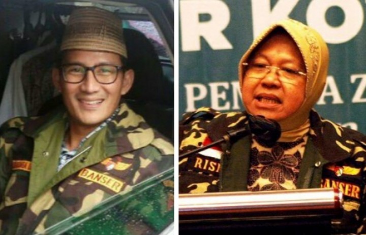 Jokowi Tunjuk Yaqut Cholil Qoumas Jadi Menag, Sandiaga Uno dan Risma Pakai Jaket Banser Trending dan Viral (foto/int) 