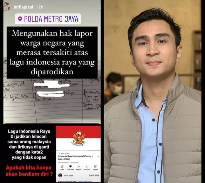 Lutfi Agizal Lapor Polisi Pembuat Lelucon Lagu Indonesia Raya di Malaysia, Netizen Malah Bilang Ini (foto/int) 