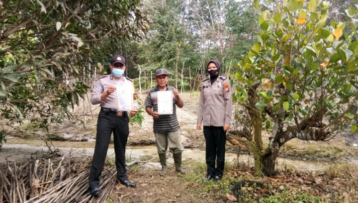 Cegah Karhutla, Polsek Pangkalan Kuras Sosialisasi Maklumat Kapolda Riau