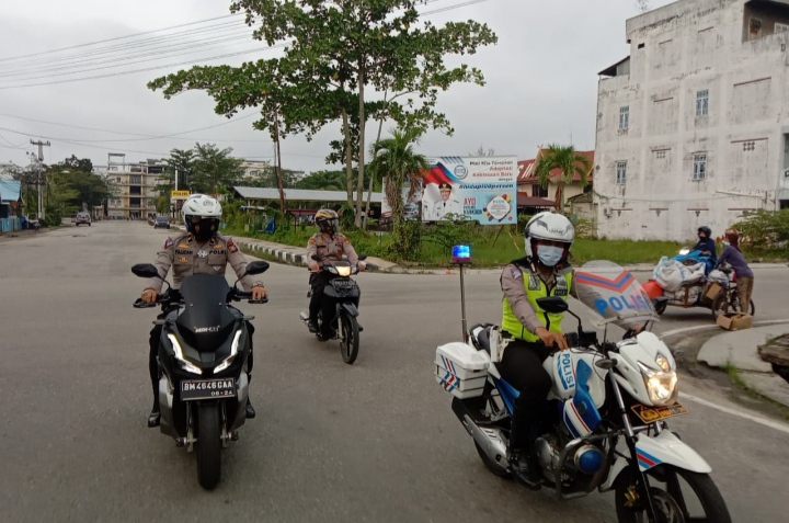Tim Satgas Anti Begal Polres Inhil Patroli di Sekitar Kota Tembilahan (foto/rgo) 
