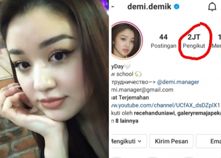 Netizen Indonesia Ngeri, Followers Dayana Kazakhstan Naik Drastis Dari Dua Ribu Jadi 2 Juta (foto/int)