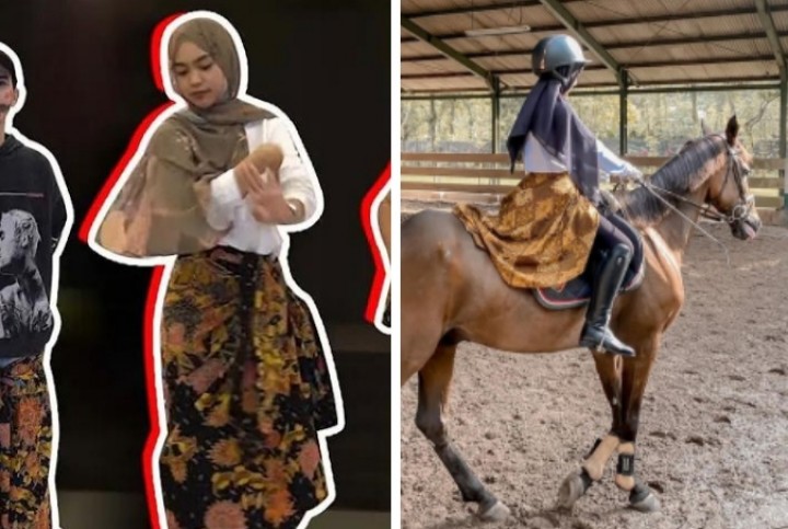 Viral OOTD Kain Batik, Ria Ricis Tak Mau Ketinggalan Bahkan Dipakai Saat Menunggang Kuda (foto/int) 