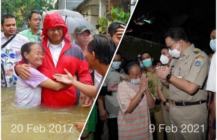 Anies Baswedan Temui Rumiati dan 'Pamer' Kampung Cipinang Melayu Tak Lagi Terendam Banjir (foto/int) 