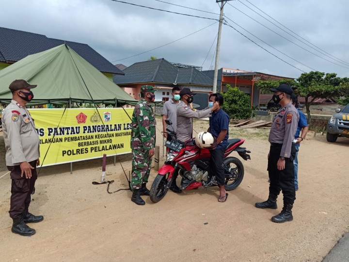 Polsek Pangkalan Lesung kembali Lakukan Operasi Yustisi di Pos PPKM
