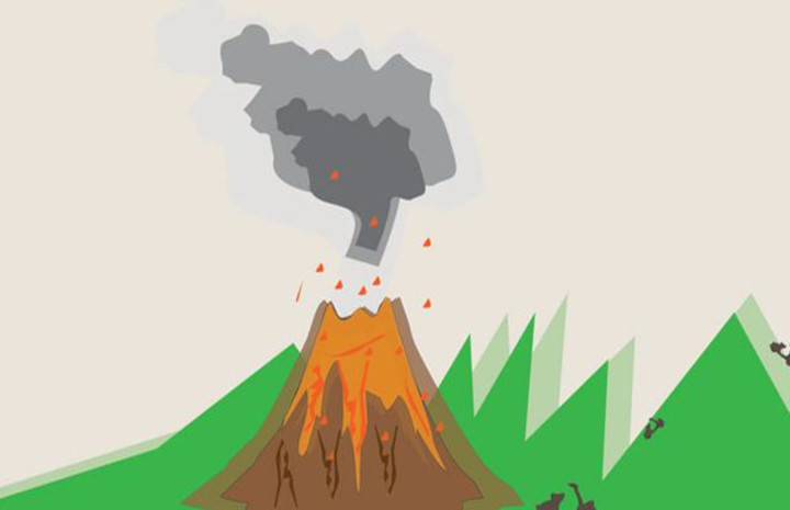 Ilustrasi gunung meletus. Foto: Liputan6.com