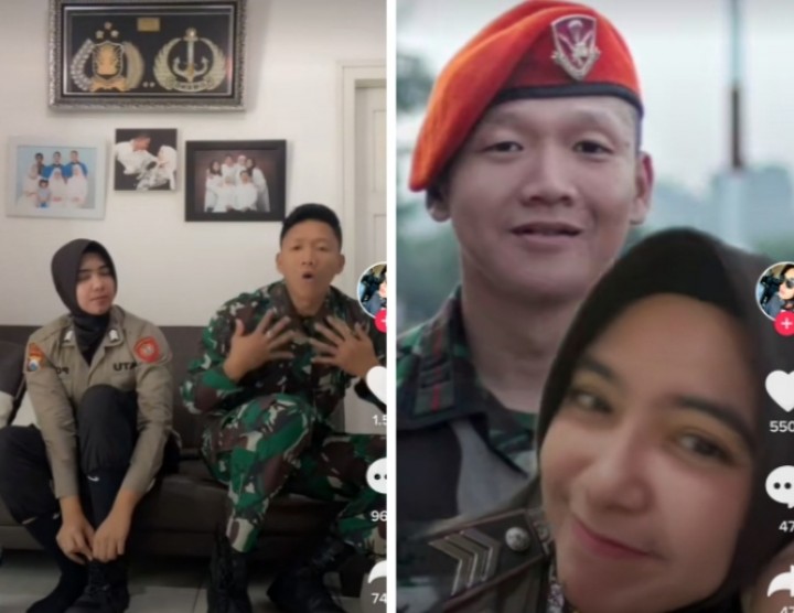 Viral Pasangan Romantis Polwan dan TNI AU, Netizen Langsung Bilang Begini (foto/int) 