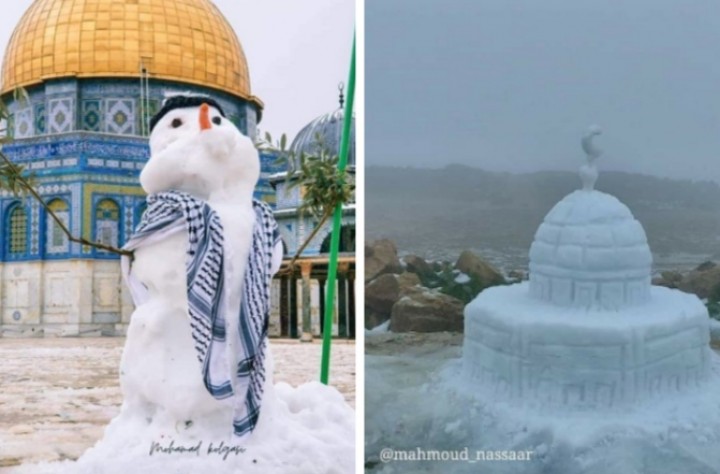 Rakyat Palestina Buat Boneka Salju Hingga Replika Quba Masjidil Aqsa, Netizen: Semoga Merdeka (foto/int) 