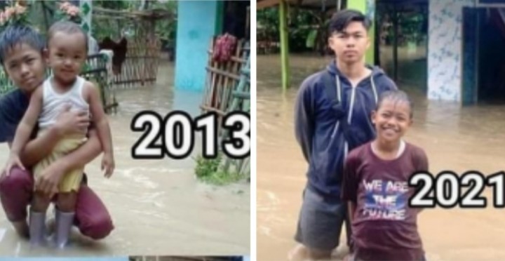 Viral Foto Kakak Beradik Rumahnya Selalu Banjir, Netizen: Warisan Turun Temurun (foto/int) 