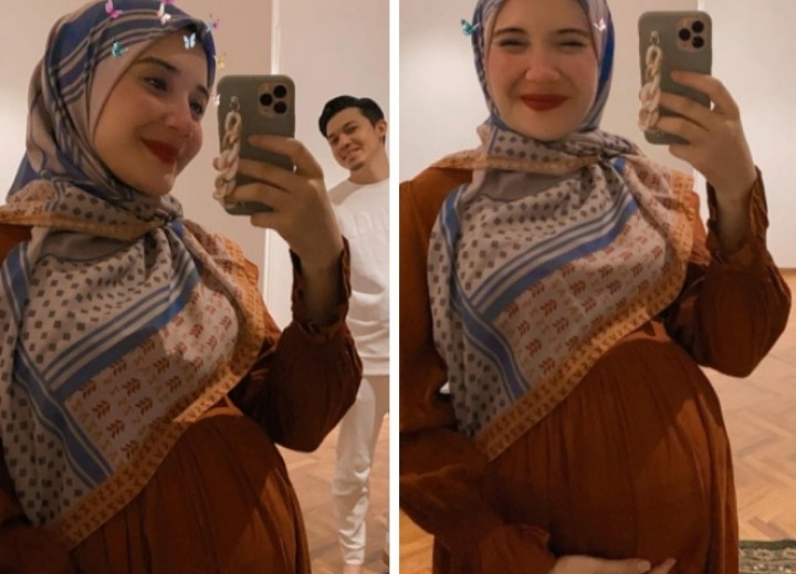 Zaskia Sungkar Selfie Hamil 34 Minggu, Netizen Sebut Begini (foto/int) 
