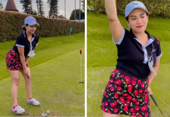Vanessa Angel Main Golf, Netizen Salah Fokus Sama Goyangannya (foto/int) 
