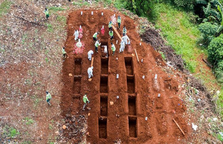 Kuburan jenazah korban Covid-19. Foto: Metro Tempo.co