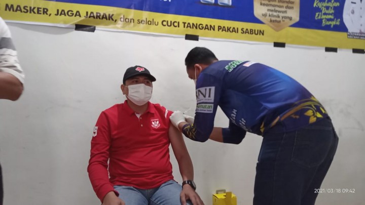 Dinas Perdagangan Kabupaten Inhil Gelar Vaksinasi Covid-19 Tahap Dua (foto/rgo) 