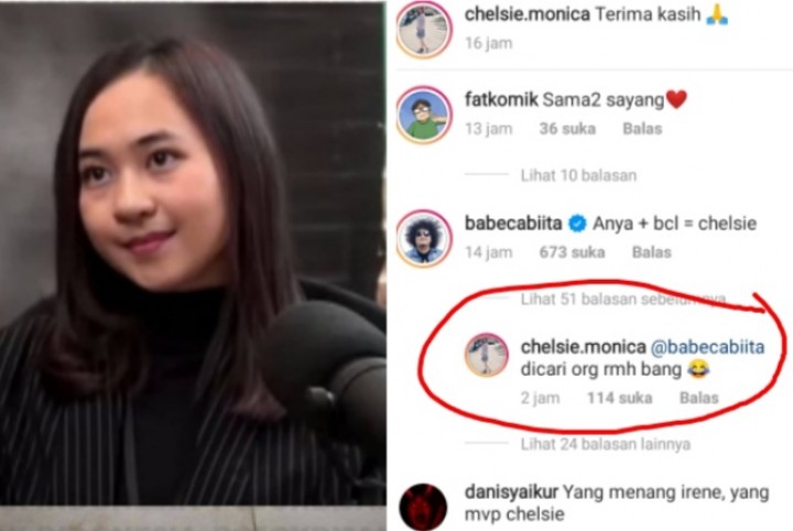 Babe Cabita Iseng Mampir Komentar, Chelsie Monica: Dicari Orang Rumah Bang (foto/int) 