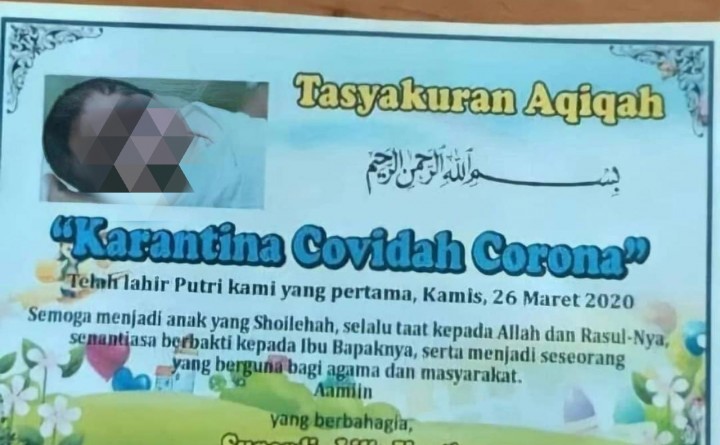 Viral Nama Anak Karantina Covidah, Netizen Langsung Prihatin (foto/int) 