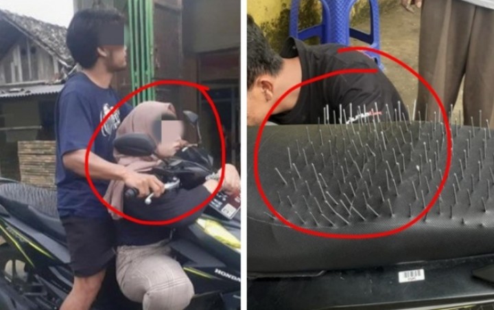 Viral Gara-gara Pacar Cemburu, Pria Ini Pasang Paku di Jok Motor Biar Enggak Selingkuh (foto/int) 