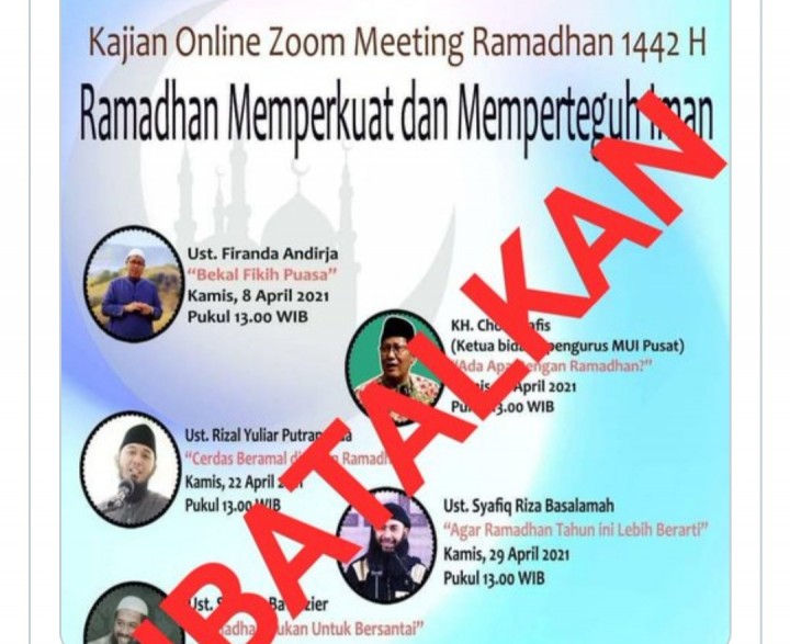Acara Kajian Ramadhan dibatalkan