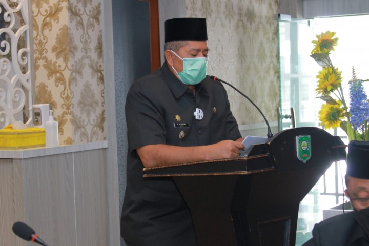 Bupati Siak Alfedri sampaikan Laporan Keterangan LKPj Kepala Daerah Tahun 2020 pada Rapat Paripurna (foto/int) 