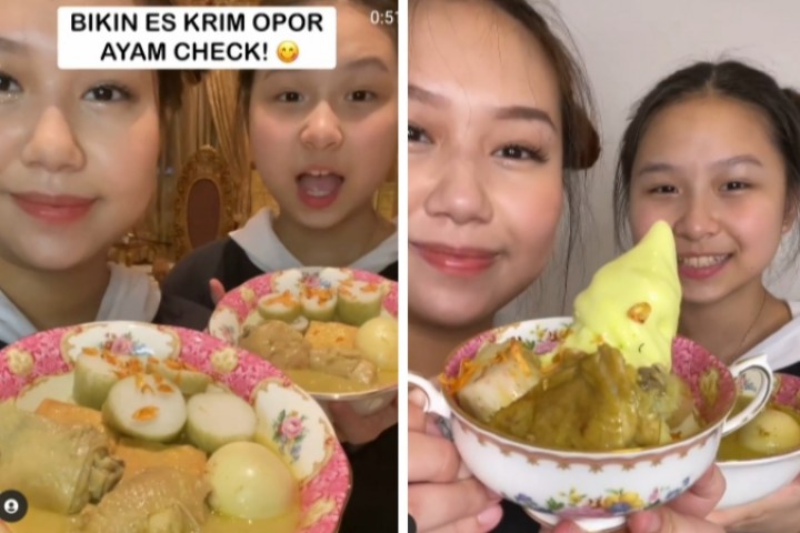 Sisca Kohl Girang Bikin Es Krim Opor Ayam, Netizen: Apa Enggak Diare? (Foto/int) 